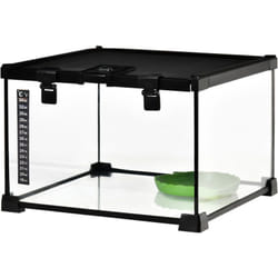 Pawhut - Terrario per Tartarughe Rialzato con Serratura 30x30x20 cm Nero