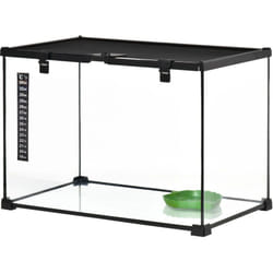 Pawhut - Terrario per Tartarughe Rialzato con Serratura 50x30x35 cm Nero