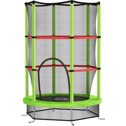 Homcom - Trampolino Elastico per Bambini 3-6 Anni con 3 Ingressi Verde e Nero