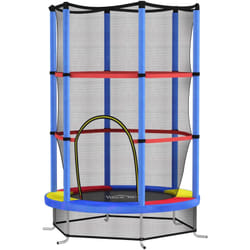 Homcom - Trampolino Elastico per Bambini 3-6 Anni con 3 Ingressi Multicolore