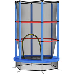 Homcom - Trampolino Elastico per Bambini 3-6 Anni con 3 Ingressi Blu e Nero