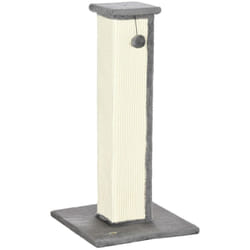 Tiragraffi per Gatti con Pallina e Palo in Sisal 41x41x81cm Grigio - Pawhut