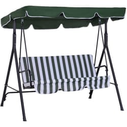 Outsunny - Dondolo da Esterno 3 Posti con Tettuccio e Cuscini Verde