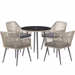 Descrizione: Organizza tanti ritrovi in compagnia di amici e parenti con il nostro set da giardino Outsunny composto da 4 sed ...