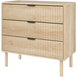 Mobile Cassettiera a 3 Cassetti in Legno, 80x40x77.5 cm, Rovere - Homcom