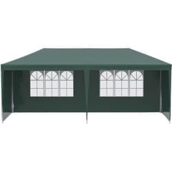 Outsunny Gazebo da Giardino 6x3m con Pareti Rimovibili Verde