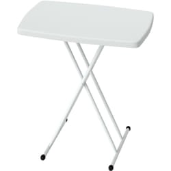 Tavolino da Giardino Pieghevole Altezze Regolabile a 6 Livelli Bianco - Outsunny