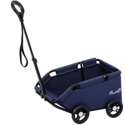 Pawhut - Passeggino Cani Pieghevole con Borsa Portaoggetti e Cuscino Blu Scuro