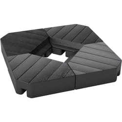 Outsunny - Set 4 Mattonelle Basamento per Ombrellone a Braccio Riempibili Nero