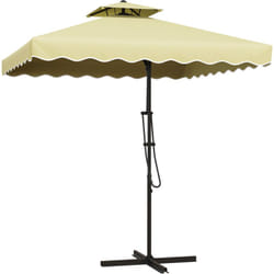 Ombrellone da Giardino 2.5x2.5 m a Sbalzo con Base a Croce Beige - Outsunny