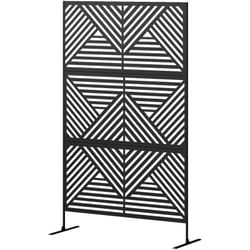 Outsunny - Separé Divisorio da Esterno e Traliccio per Piante 122x45x198cm Nero