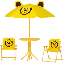 Set Tavolo, 2 Sedie e Ombrellone da Giardino per Bimbi 2-5 Anni Giallo - Aiyaplay