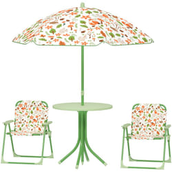 Set Tavolo, 2 Sedie e Ombrellone da Giardino per Bimbi 2-5 Anni Verde - Aiyaplay