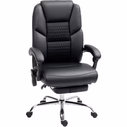 Descrizione: Lasciati avvolgere dall'extra comfort della sedia da ufficio massaggiante HOMCOM. Offre un massaggio vibrante a ...