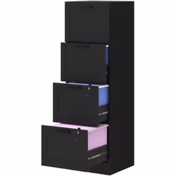 Descrizione: Porta l'ordine e l'eleganza nel tuo studio con il mobile da ufficio HOMCOM a 4 cassetti munito di serratura. Pur ...