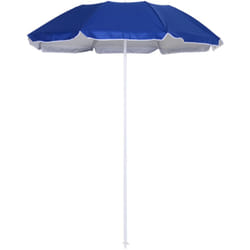 Ombrellone Mare Inclinabile a 3 Pezzi con Fodera Riflettente Blu - Outsunny