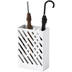 Homcom - Porta Ombrelli Design in Acciaio Zincato con Vaschetta 4 Ganci 28x14x41cm