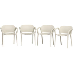 Set 4 Sedie da Esterno Impilabili e Moderne in pp Bianco 60x56x75 cm - Outsunny