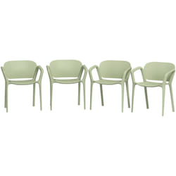 Outsunny Set 4 Sedie da Esterno Impilabili e Moderne in PP Verde 60x56x75 cm