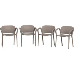 Set 4 Sedie da Esterno Impilabili e Moderne in Plastica Grigio - Outsunny
