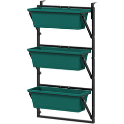 Outsunny - Fioriera Verticale da Esterno con 3 Vasi in Plastica 56x42x100cm Verde