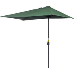 Ombrellone Semicircolare da Parete con Apertura a Manovella Verde - Outsunny