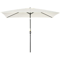 Ombrellone da Giardino Rettangolare 2x3 m con Manovella Bianco Crema - Outsunny