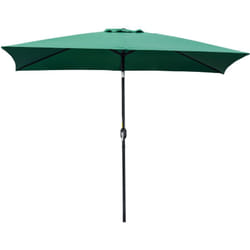 Outsunny - Ombrellone da Giardino Rettangolare 2x3 m con Manovella Verde e Nero