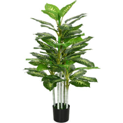 Homcom - Pianta Finta Decorativa Alta 120 cm con Vaso per Interni