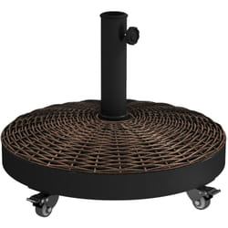 Outsunny - Basamento per Ombrellone Rotondo in Metallo e Resina Bronzo Nero