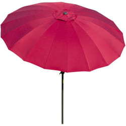 Ombrellone da Giardino Rotondo a 18 Stecche con Manovella Rosso Vino - Outsunny
