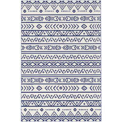 Outsunny - Tappeto da Giardino Reversibile Stile Geometrico e Borsa 182x274cm Blu