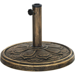 Outsunny - Basamento per Ombrellone da 12 kg con Manovella Ø46x33 cm Bronzo