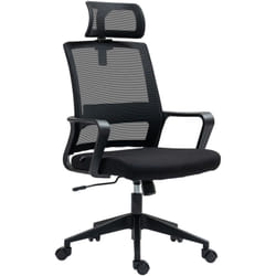 Homcom - Sedia Ergonomica da Ufficio con Poggiatesta e Altezza Regolabili Nero