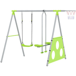 Set 4 in 1 con 2 Altalene, Canestro da Basket e Porta da Calcio - Aiyaplay