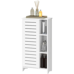 Mobile Contenitore con Armadietto a 3 Livelli e 3 Ripiani Aperti Bianco - Homcom