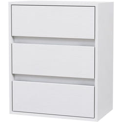 Cassettiera Moderna 3 Cassetti in Truciolato 40x30x50.5 cm Bianco - Homcom