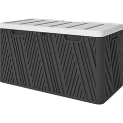 Outsunny - Baule da Esterno 380L in hdpe con 2 Maniglie Laterali Nero e Grigio