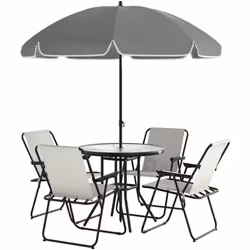 Descrizione: Il nostro elegante set da giardino Outsunny da 6 pezzi offre un supporto completo per rilassarsi o pranzare all' ...