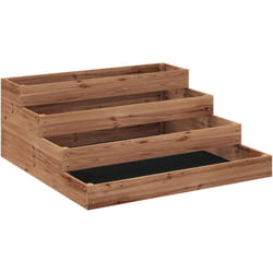 Outsunny - Letto per Orto Rialzato in Legno a 4 Livelli con Fondo Aperto Marrone