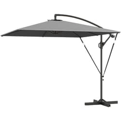 Ombrellone a Braccio 2.5x2.5m a Manovella Inclinabile e Girevole Grigio - Outsunny