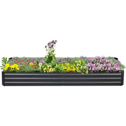 Outsunny Letto per Orto Rialzato in Metallo Portapiante per Fiori Grigio