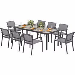 Descrizione: Organizza pranzi e cene indimenticabili con il set da giardino Outsunny da nove pezzi. Composto da otto sedie im ...