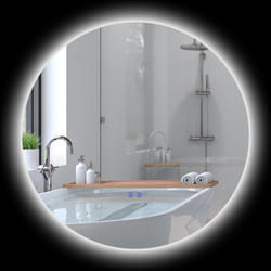 kleankin Specchio Bagno Antiappannamento con Luci LED e Controllo Touch Ø70cm