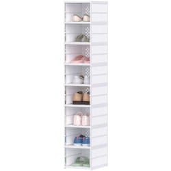 Homcom - Organizer 8 Contenitori Impilabili e Pieghevoli Porta Trasparente Bianco