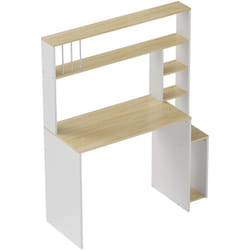 Homcom - Scrivania Moderna per pc con Scaffale e Porta cpu 113x45x138.5cm Rovere