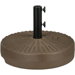 Supporto Ombrellone con Manopole Incorporate in hdpe e Acciaio Marrone - Outsunny