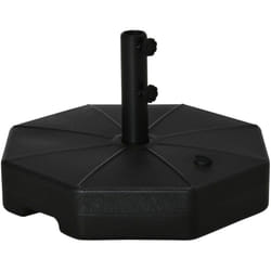 Outsunny - Base per Ombrellone Ø60cm in Plastica Riempimento Acqua e Sabbia Nero