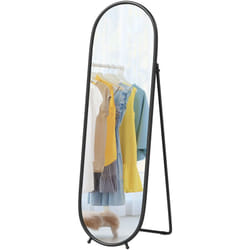 Specchio a Figura Intera da Terra con Supporto 40x41x159 cm Nero - Homcom