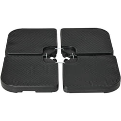 Outsunny - Base per Ombrellone set 4 Pezzi in hdpe con Maniglie Integrate Nero